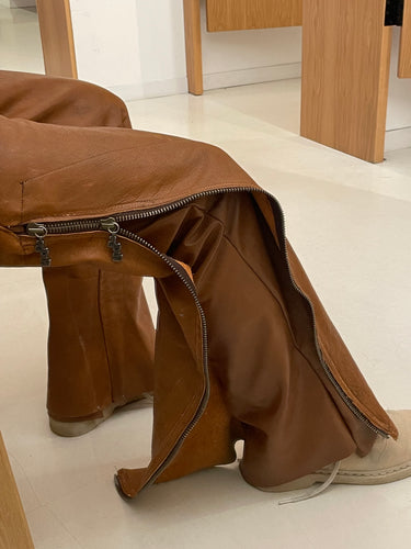 Brown leather pants